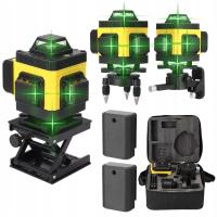 Poziomica 4D zielony laser, 360° × 4, precyzja 0,2 mm, zestaw PR