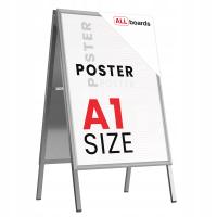 Potykacz reklamowy 105x62 cm A1 OWZ dwustronny rama aluminiowa srebrna