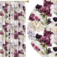 GOTOWE ZASŁONY NA ŻABKI TAŚMIE 140X250 ZASŁONA KWIATY 080 SKRÓCENIE GRATIS