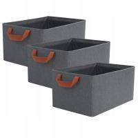 Pojemnik pudełko organizer ZE STELAŻEM na ubrania zabawki ZESTAW 3 sztuki