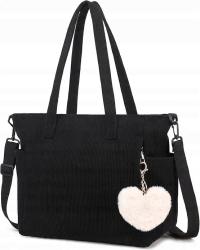 ЖЕНСКАЯ СУМКА НА ПЛЕЧО, ЧЕРНАЯ ГОРОДСКАЯ ВЕЛЬВЕТОВАЯ СУМКА НА МОЛНИИ