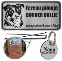 TABLICZKA UWAGA PIES ADRESÓWKA BORDER COLLIE