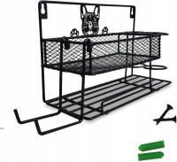 Uchwyt organizer łazienkowy na suszarkę szczotkę do włosów czarna 17x26cm
