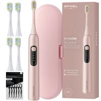 Soniczna szczoteczka SPINEL CARE SmileOn różowa 3 tryby etui b 4 końcówki