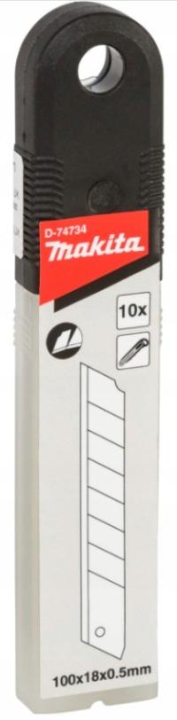 MAKITA OSTRZA WYMIENNE ŁAMANE 10 SZT 18MM DO NOŻA TAPECIAK MAKITA D-74734