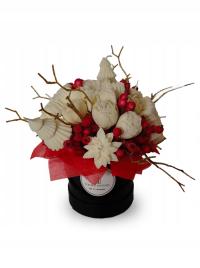 Flower box świeca sojowa wieczny bukiet okolicznościowy Boże Narodzenie