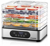 FOHERE Suszarka do grzybów ze stali nierdzewnej, wyświetlacz LED, 420 W