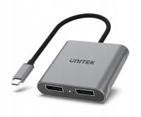 UNITEK ADAPTER USB TYP-C NA 2X PORT DISPLAYPORT