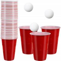 Пластиковые чашки Красный большой 50шт игра пивной понг