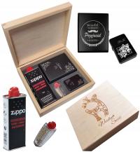 НАБОР БЕНЗИНОВАЯ ЗАЖИГАЛКА ПОРТСИГАР БЕНЗИН ZIPPO КАМНИ ГРАВЕР