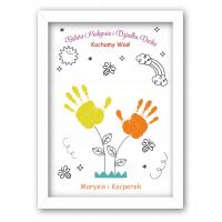 Plakat dzień babci i dziadka odciski dłoni personalizacja