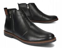 SZTYBLETY BUTY ZIMOWE POLSKIE SKÓRA 353 CZARNY