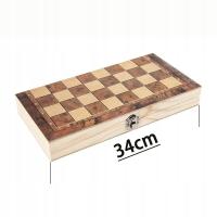 Styl 34 cm 3 Iess Game Warcaby Backgammon Drewnian