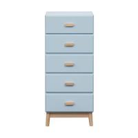 Komoda Kuro 115x50x40 MDF Drewno Błękitny Brązowy Skandynawski