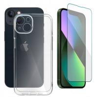 Чехол для iPHONE 13 14 Case Clear прозрачный и закаленное защитное стекло