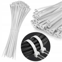 Opaski zaciskowe KABLOWE spinki TRYTKI 2,5x100 BIAŁE paczka 100szt