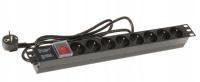 LISTWA ZASILAJĄCA RACK 8 GNIAZD 230V PRZEDŁUŻACZ 1.8 m