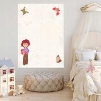 Tablica magnetyczna suchościeralna dla dzieci dziewczynka, motyle 142 50x70