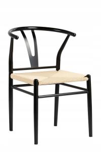 Krzesło bankietowe kawiarniane nowoczesne restauracyjne metalowe jasne