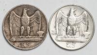 Włochy, 5 lirów, 1927, zestaw 2 sztuk