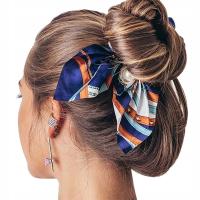 Резинка для волос махровый шарф бант украшение жемчужный кулон элегантный