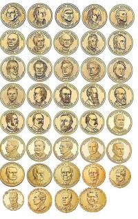 1 dolar (2007 - 2020) Prezydenci USA - zestaw wszystkich 40 monet