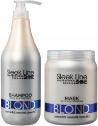 Stapiz набор XXL Sleek Line Repair Blonde Shampoo 1000ml Маска 1000ml