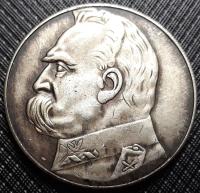 10 złotych 1935, Józef Piłsudski , Polska , kopia platerowana srebrem ,