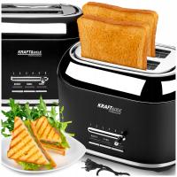 TOSTER OPIEKACZ DO KANAPEK BUŁEK CHLEBA RETRO 6 POZIOMÓW 1000W CZARNY TOSTY
