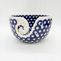 Dekoracyjna misa na włóczkę z ceramiki bolesławieckiej -tradycyjny wzór