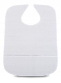 Śliniak dla dorosłych WIELORAZOWY nieprzemakalny dla seniora BIAŁY