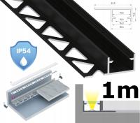 PROFIL LED WODOODPORNY CZARNY IP54 TYP FINO 1M | PROFIL DO PŁYTEK KAMIENIA