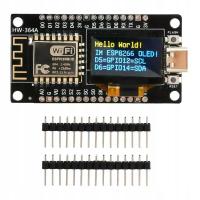 ESP8266 NodeMCU V3 OLED 0.96 128x64 z USB-C do Arduino IDE / Micropython