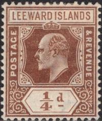 kol.bryt.Leeward Islands KEVII 1/4 d.czysty *