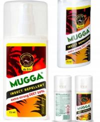 MUGGA Spray Extra Strong Deet 50% 75m przeciw komarom eropejskie tropikalne