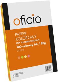 PAPIER KSERO MIX KOLORÓW FLUO OFICIO A4