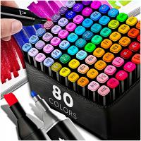 СПИРТОВЫЕ МАРКЕРЫ ФЛОМАСТЕРЫ МАРКЕРЫ ДВУСТОРОННИЕ МАРКЕРЫ НАБОР 80ШТ СУМКА