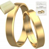 KLASYCZNA OBRĄCZKA ZE ZŁOTA PRÓBY 333 FAZOWANA Z FAZĄ 4 MM GRAWER GRATIS