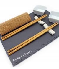 Подарочный набор для суши гравер камень и бамбук