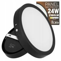 Panel Plafon Sufitowy LED Natynkowy Okrągły Czarny 24W Nie Mruga CCD Lampa