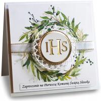 Zaproszenia Komunijne personalizowane dla chłopca dziewczynki ZŁOTO 24wzory