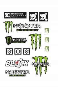 Набор стикеров DC MONSTER ENERGY, инфографика 15pcs.