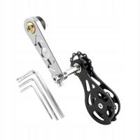 Napinacz łańcucha rowerowego Jednobiegowy stabilizator łańcucha rowerowego Srebrno-czarny