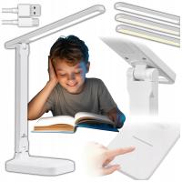 СВЕТОДИОДНЫЙ НАСТОЛЬНЫЙ СВЕТИЛЬНИК БЕСПРОВОДНОЙ ПЕРЕЗАРЯЖАЕМЫЙ ДЛЯ ШКОЛЬНОГО СТОЛА БЕЛЫЙ USB
