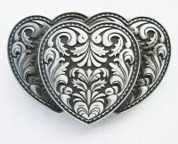 Serca klamra western do pasa stare srebro heards