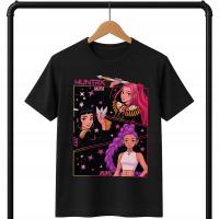 KOSZULKA DZIECIĘCA CZARNA HUNTRIX KPOP K-POP DEMON HUNTERS ROZMIAR M 140cm