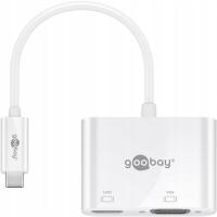 Adapter USB C - HDMI/VGA Goobay 52430 biały