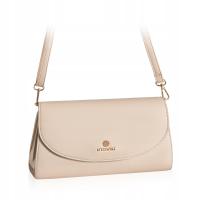 BETLEWSKI torebka damska kopertówka wizytowa eko skóra elegancka beżowa