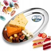 Taca STALOWA do serwowania talerz patera półmisek na potrawy przekąski 29cm