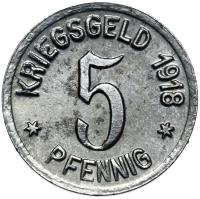 + Neidenburg - Nidzica - NOTGELD - 5 Pfennig 1918 - ŻELAZO - STAN !